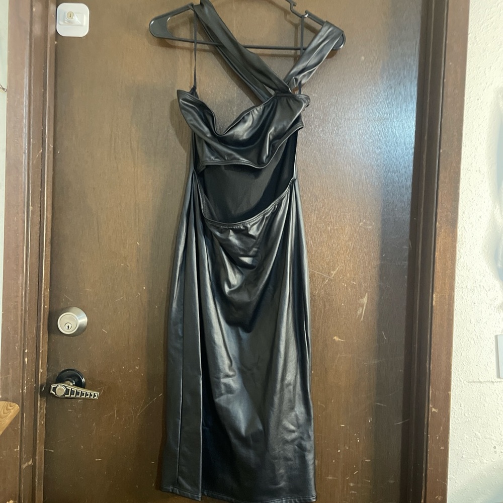SHEIN One Shoulder Black Dress